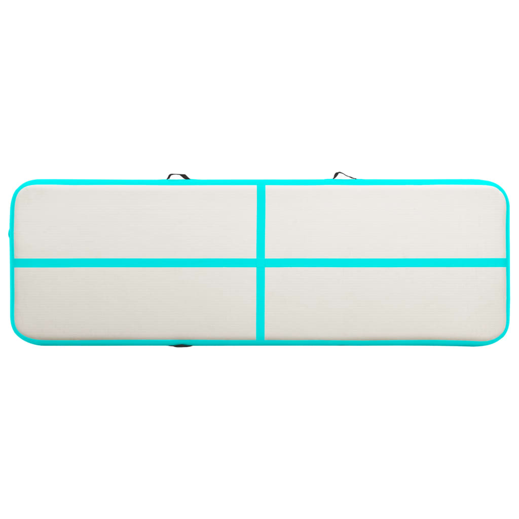 Gymnastiekmat Met Pomp Opblaasbaar Pvc 400 x 100 x 20 cm Groen