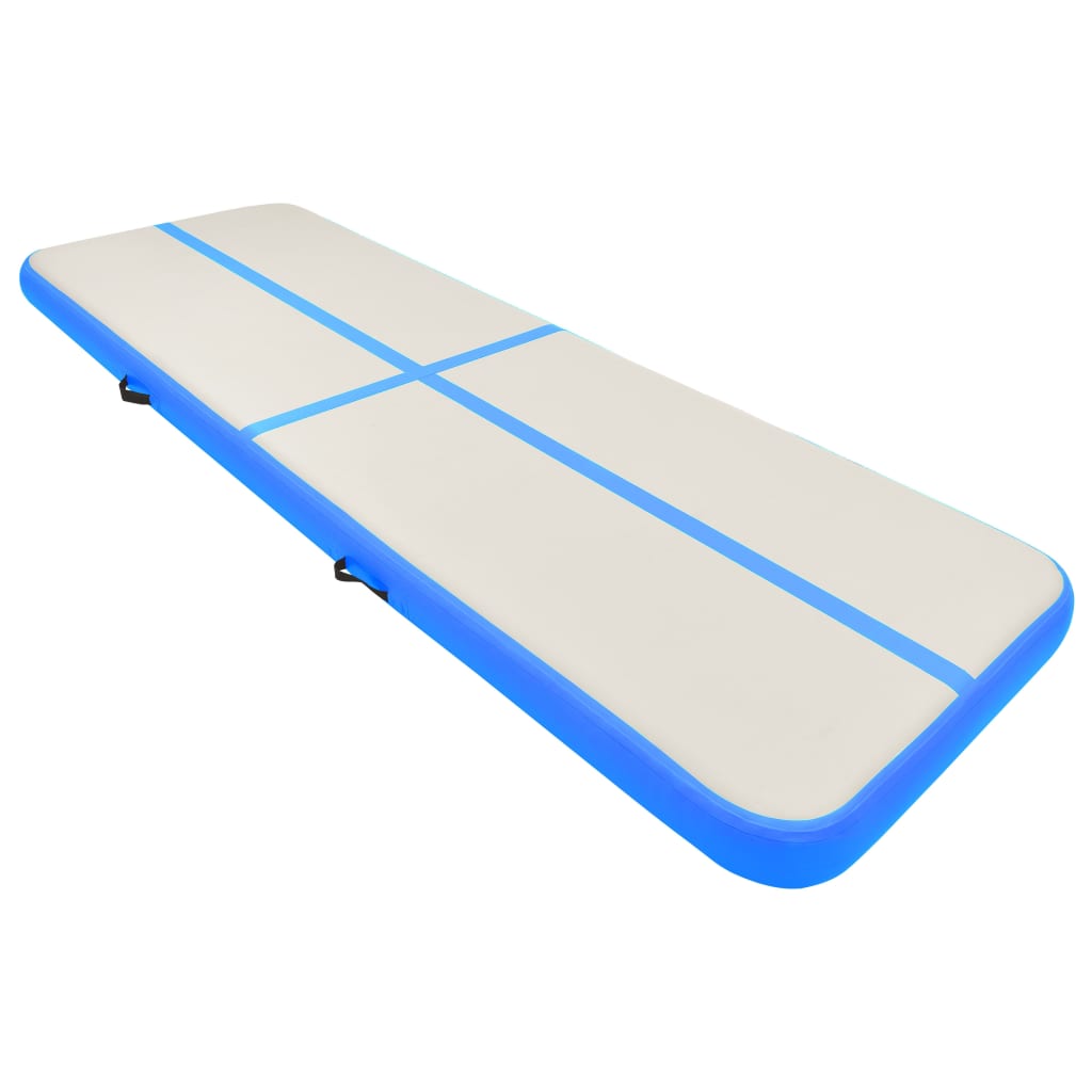 Gymnastiekmat Met Pomp Opblaasbaar Pvc 500 x 100 x 20 cm Blauw