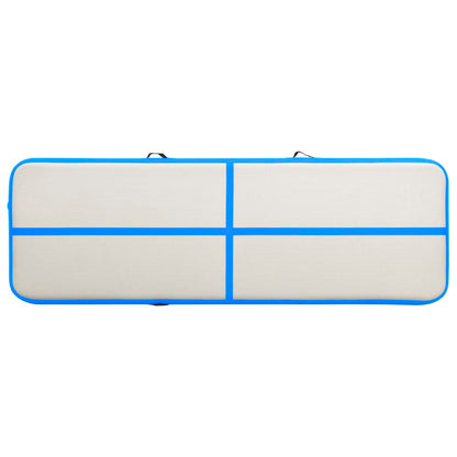 Gymnastiekmat Met Pomp Opblaasbaar Pvc 500 x 100 x 20 cm Blauw