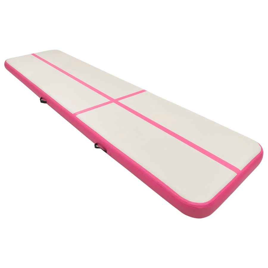 Gymnastiekmat Met Pomp Opblaasbaar Pvc 600 x 100 x 20 cm Roze