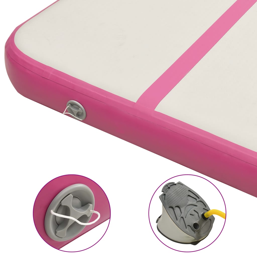 Gymnastiekmat Met Pomp Opblaasbaar Pvc 600 x 100 x 20 cm Roze