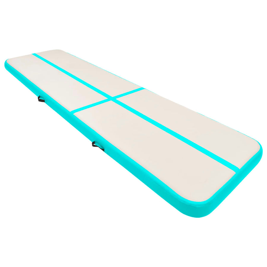 Gymnastiekmat Met Pomp Opblaasbaar Pvc 600 x 100 x 20 cm Groen