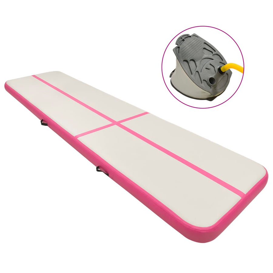Gymnastiekmat Met Pomp Opblaasbaar Pvc 700 x 100 x 20 cm Roze