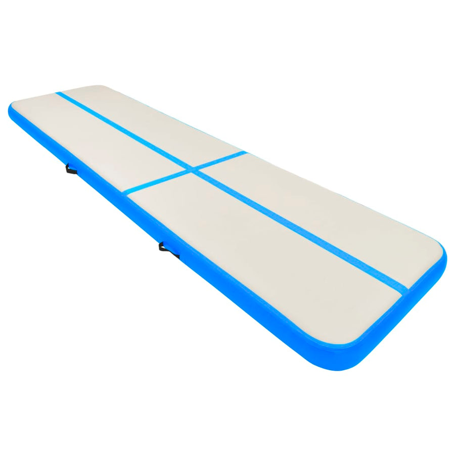 Gymnastiekmat Met Pomp Opblaasbaar Pvc 800 x 100 x 20 cm Blauw