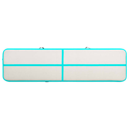 Gymnastiekmat Met Pomp Opblaasbaar Pvc 800 x 100 x 20 cm Groen