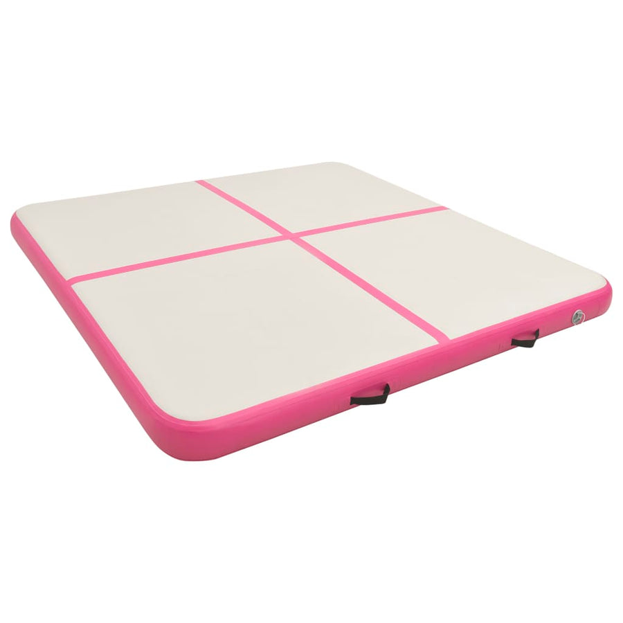 Gymnastiekmat Met Pomp Opblaasbaar Pvc 200 x 200 x 10 cm Roze