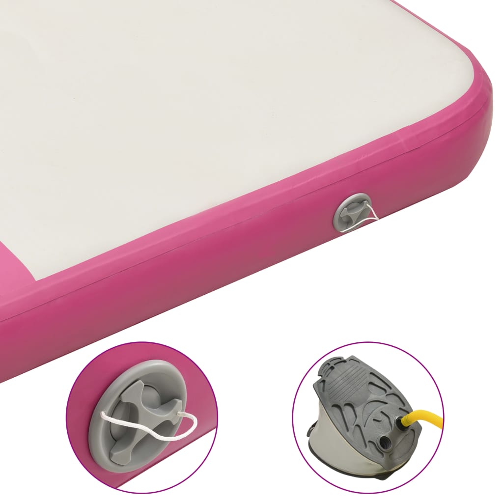 Gymnastiekmat Met Pomp Opblaasbaar Pvc 200 x 200 x 10 cm Roze