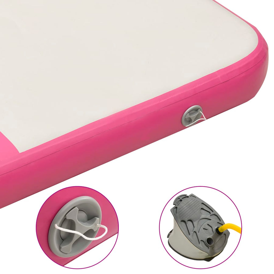 Gymnastiekmat Met Pomp Opblaasbaar Pvc 200 x 200 x 10 cm Roze