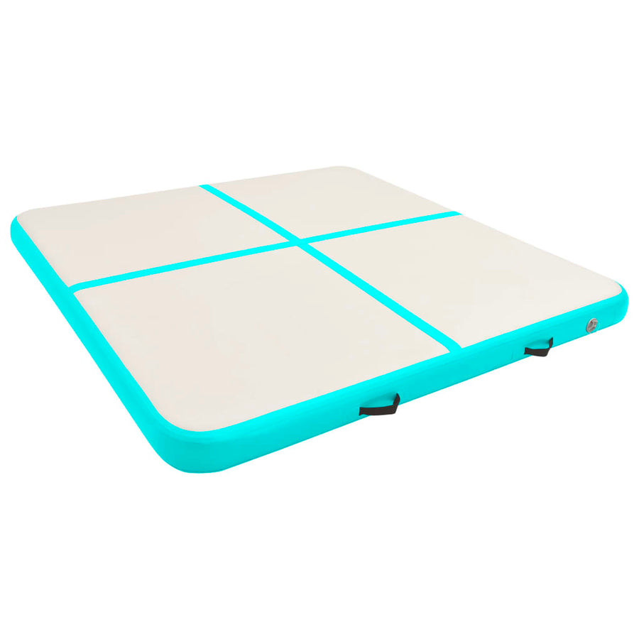 Gymnastiekmat Met Pomp Opblaasbaar Pvc 200 x 200 x 10 cm Groen