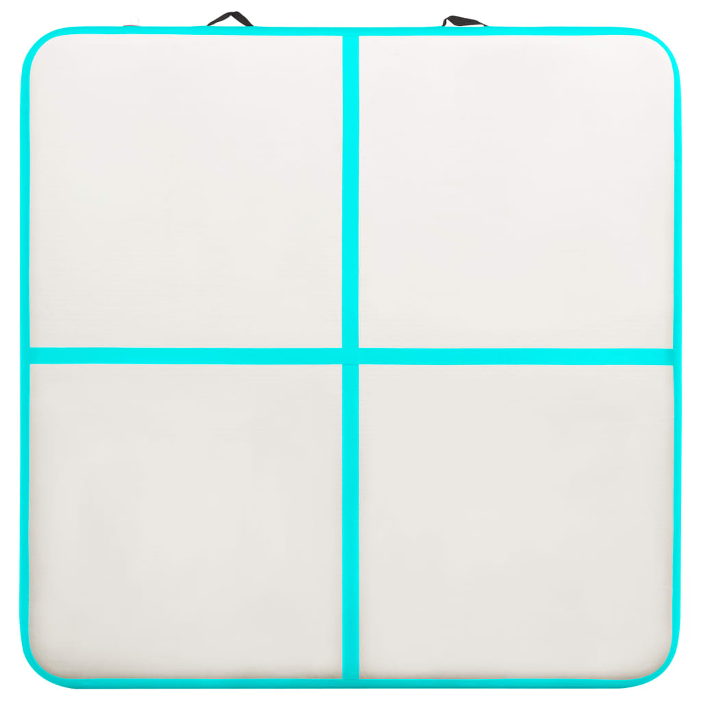 Gymnastiekmat Met Pomp Opblaasbaar Pvc 200 x 200 x 10 cm Groen