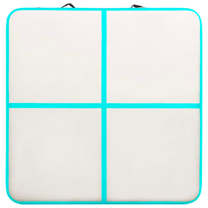 Gymnastiekmat Met Pomp Opblaasbaar Pvc 200 x 200 x 10 cm Groen