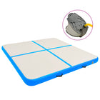 Gymnastiekmat opblaasbaar 200x200x15 cm blauw