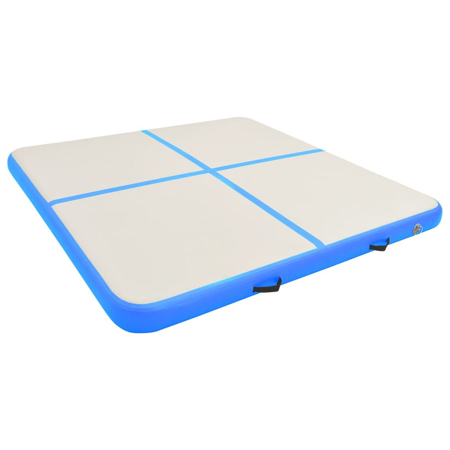 Gymnastiekmat Met Pomp Opblaasbaar Pvc 200 x 200 x 15 cm Blauw