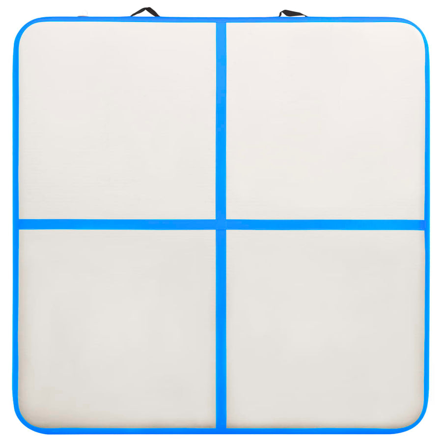 Gymnastiekmat Met Pomp Opblaasbaar Pvc 200 x 200 x 15 cm Blauw