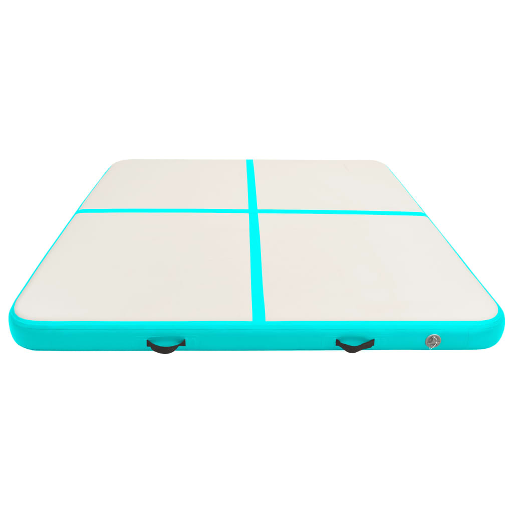 Gymnastiekmat Met Pomp Opblaasbaar Pvc 200 x 200 x 20 cm Groen