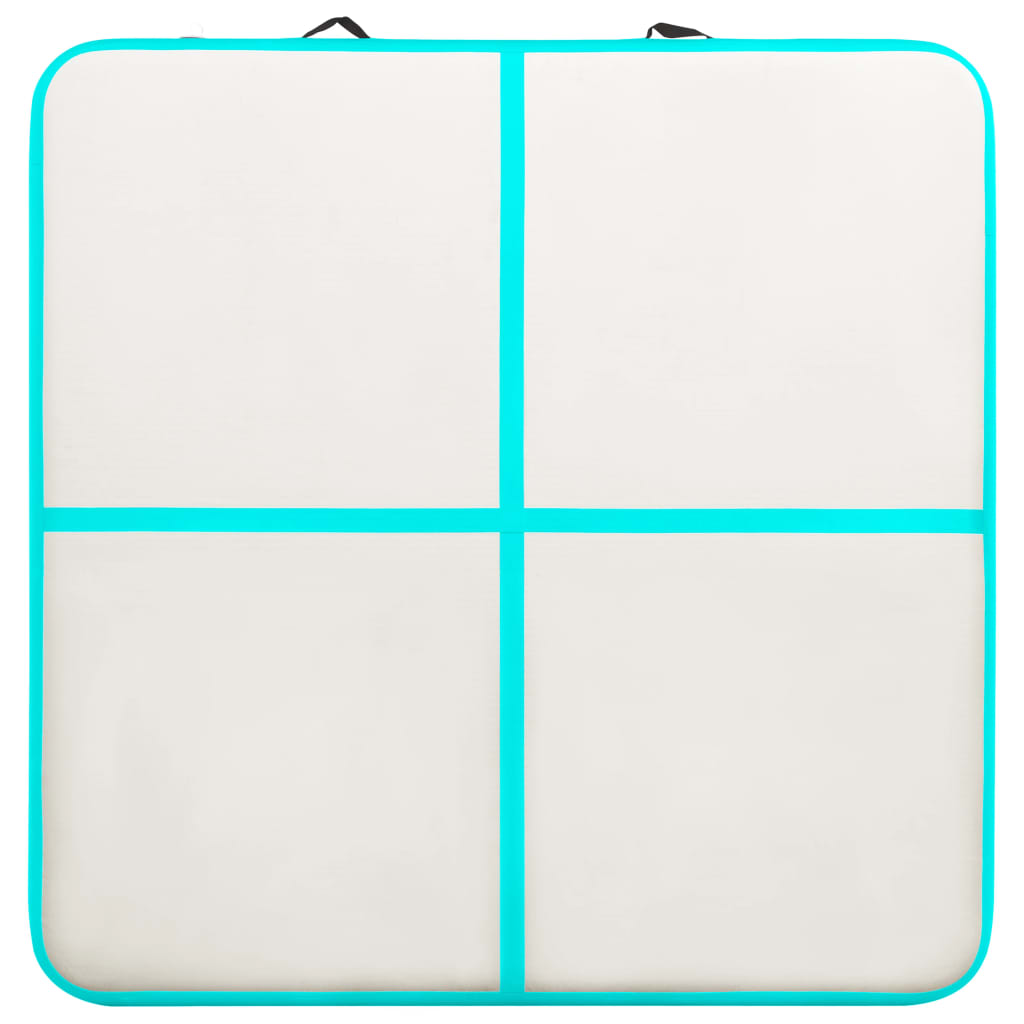 Gymnastiekmat Met Pomp Opblaasbaar Pvc 200 x 200 x 20 cm Groen