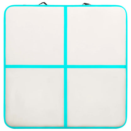 Gymnastiekmat Met Pomp Opblaasbaar Pvc 200 x 200 x 20 cm Groen