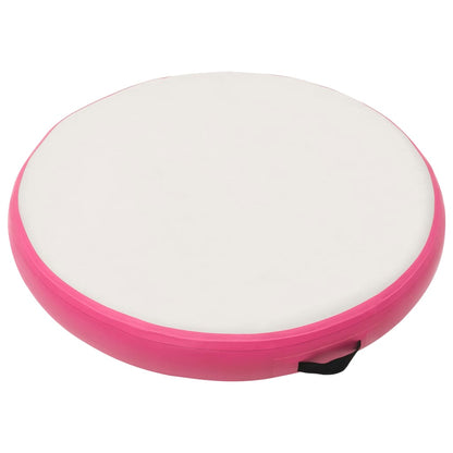 Gymnastiekmat Met Pomp Opblaasbaar Pvc 100 x 100 x 10 cm Roze en grijs