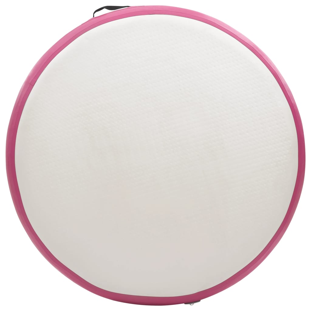 Gymnastiekmat Met Pomp Opblaasbaar Pvc 100 x 100 x 10 cm Roze en grijs
