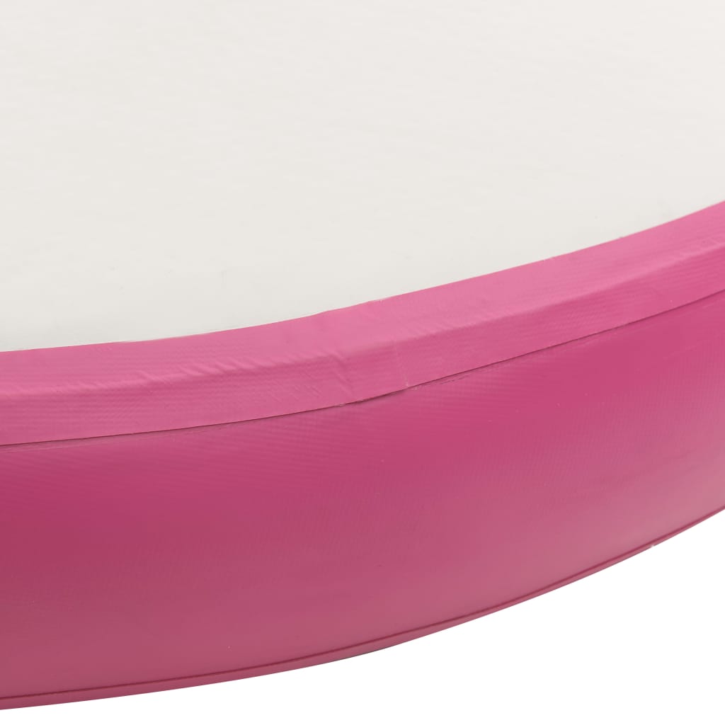 Gymnastiekmat Met Pomp Opblaasbaar Pvc 100 x 100 x 10 cm Roze en grijs