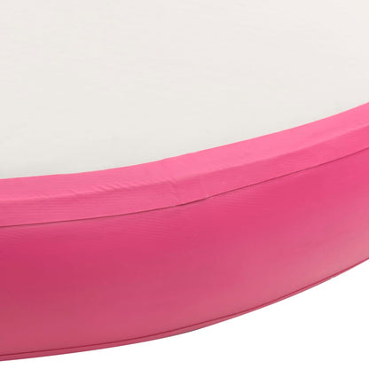 Gymnastiekmat Met Pomp Opblaasbaar Pvc 100 x 100 x 10 cm Roze en grijs