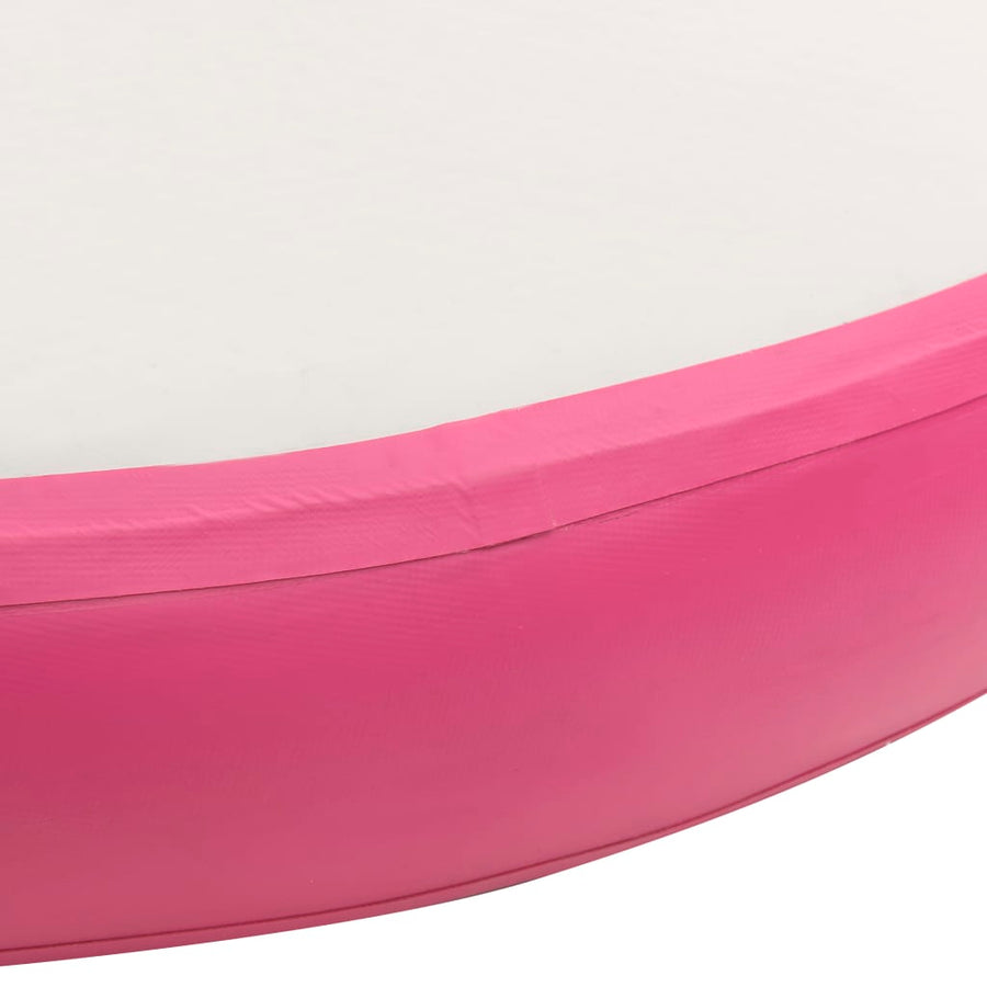 Gymnastiekmat Met Pomp Opblaasbaar Pvc 100 x 100 x 10 cm Roze en grijs