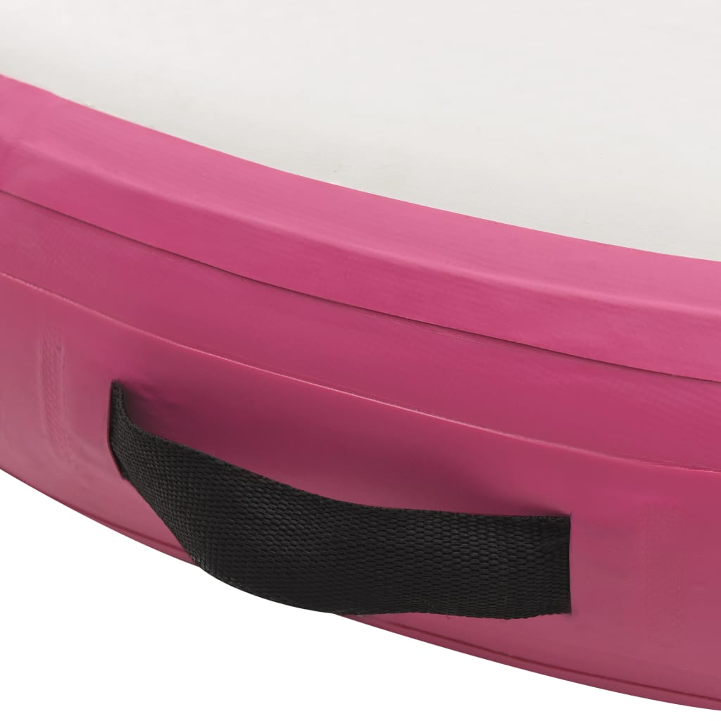 Gymnastiekmat Met Pomp Opblaasbaar Pvc 100 x 100 x 10 cm Roze en grijs