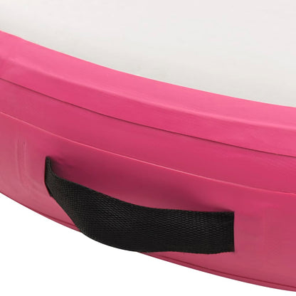 Gymnastiekmat Met Pomp Opblaasbaar Pvc 100 x 100 x 10 cm Roze en grijs