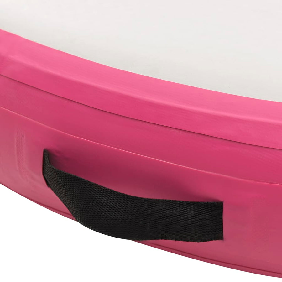 Gymnastiekmat Met Pomp Opblaasbaar Pvc 100 x 100 x 10 cm Roze en grijs