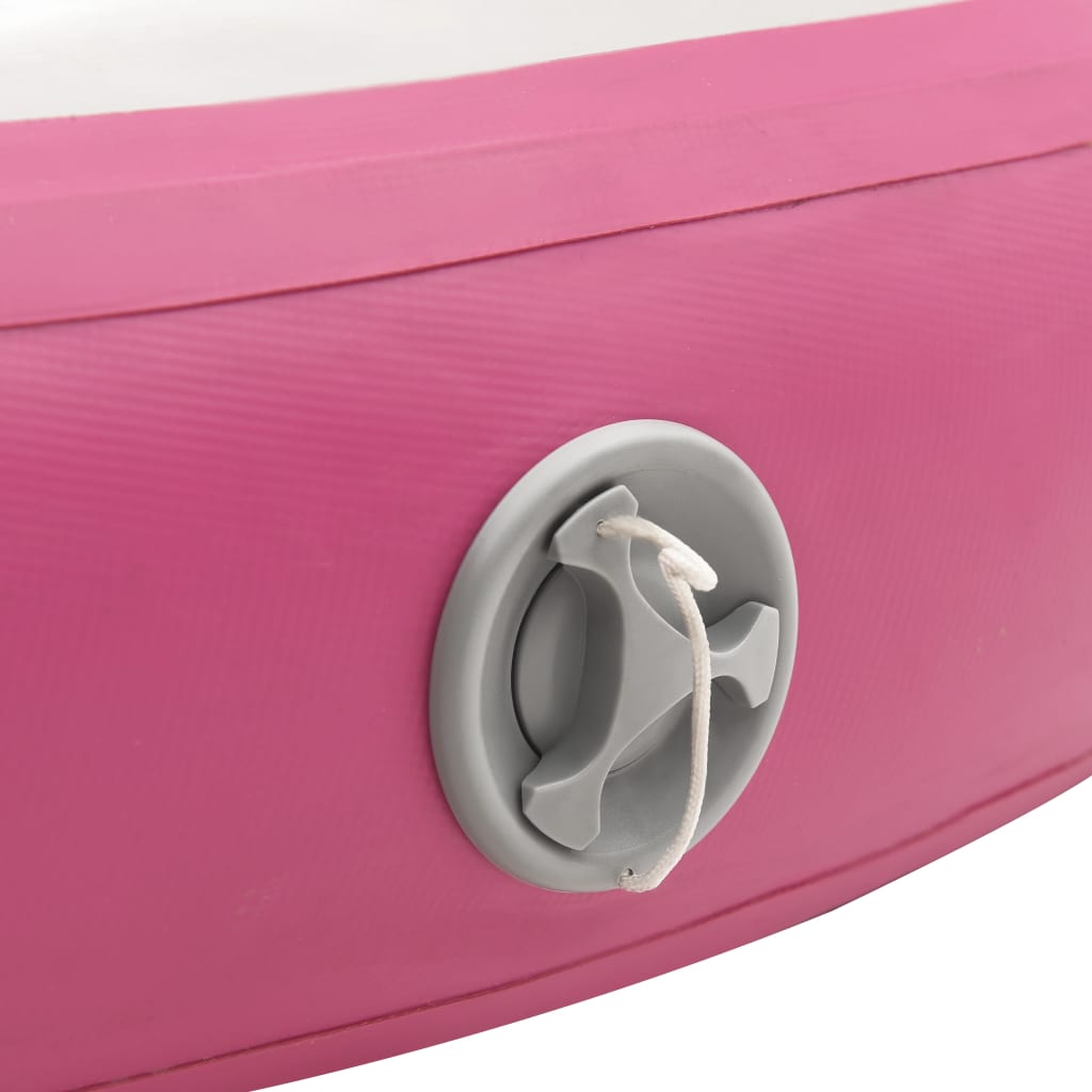 Gymnastiekmat Met Pomp Opblaasbaar Pvc 100 x 100 x 10 cm Roze en grijs