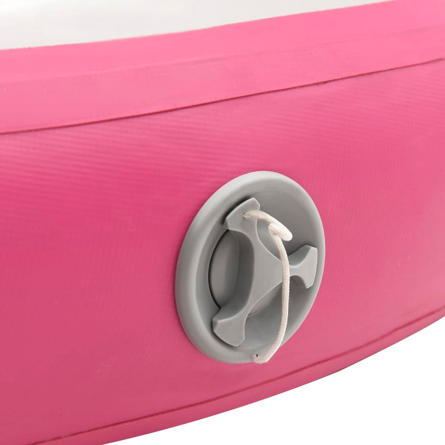 Gymnastiekmat Met Pomp Opblaasbaar Pvc 100 x 100 x 10 cm Roze en grijs