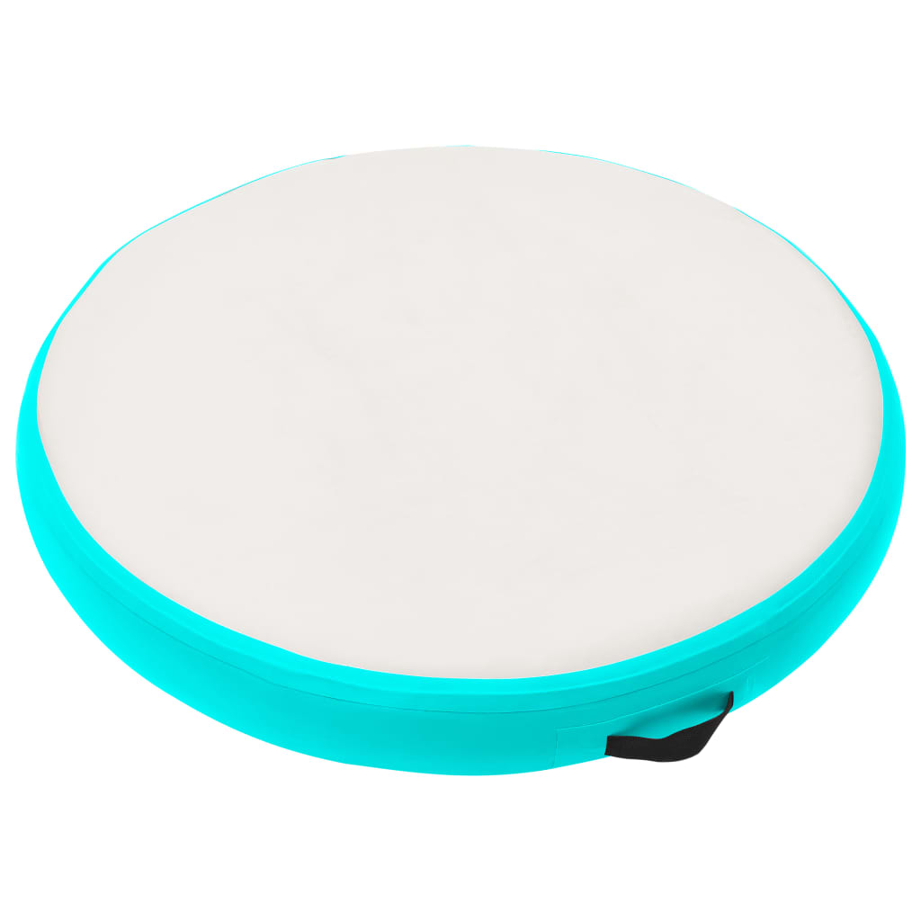 Gymnastiekmat Met Pomp Opblaasbaar Pvc 100 x 100 x 20 cm Groen en rood