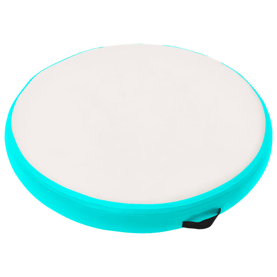 Gymnastiekmat Met Pomp Opblaasbaar Pvc 100 x 100 x 20 cm Groen en rood