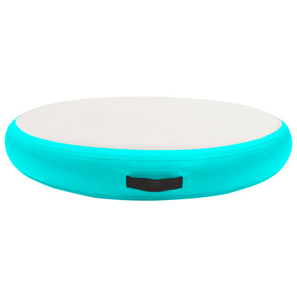 Gymnastiekmat Met Pomp Opblaasbaar Pvc 100 x 100 x 20 cm Groen en rood