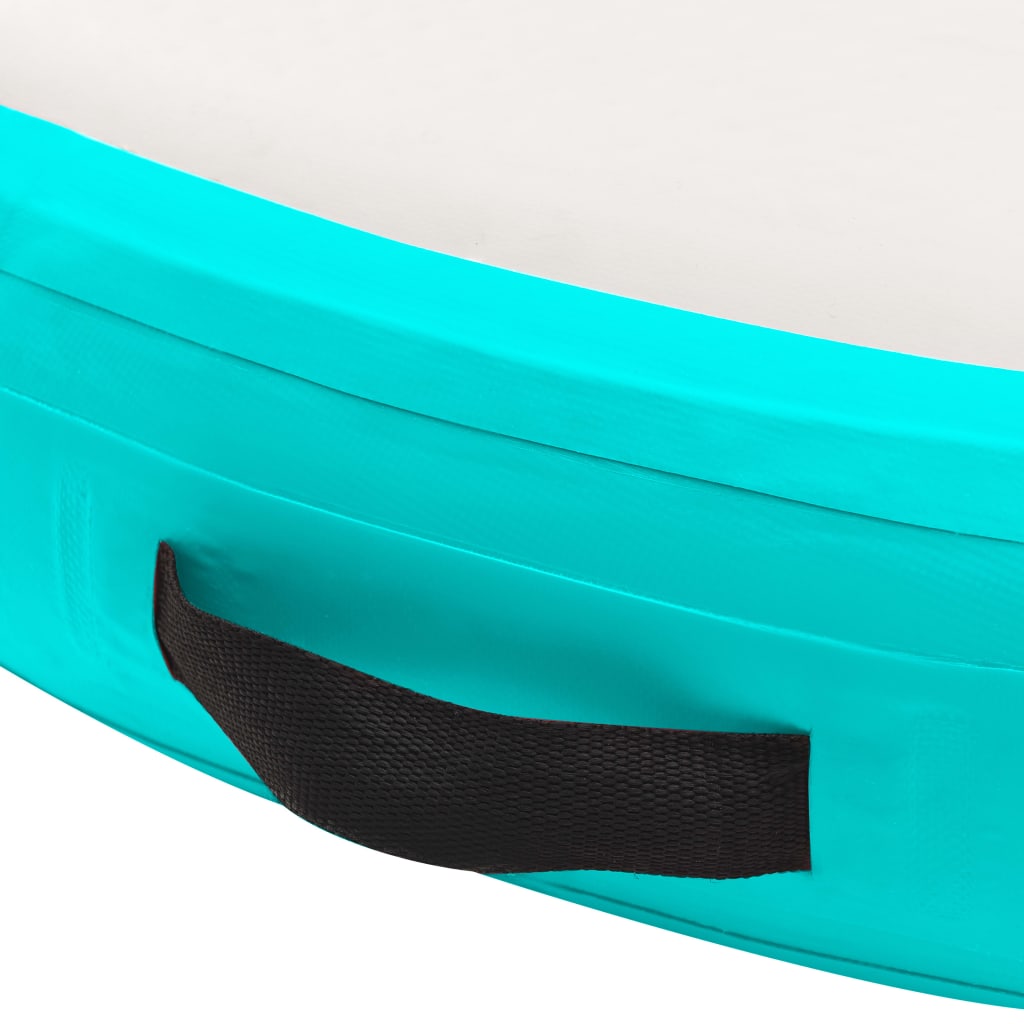 Gymnastiekmat Met Pomp Opblaasbaar Pvc 100 x 100 x 20 cm Groen en rood