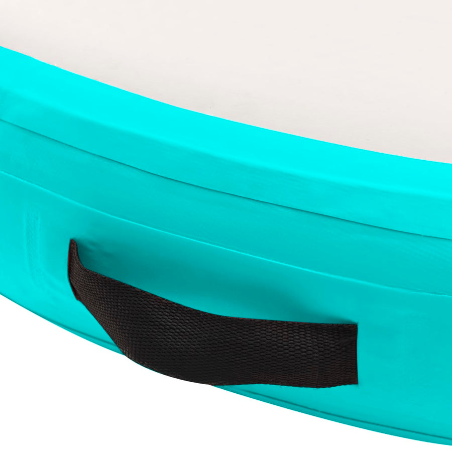 Gymnastiekmat Met Pomp Opblaasbaar Pvc 100 x 100 x 20 cm Groen en rood