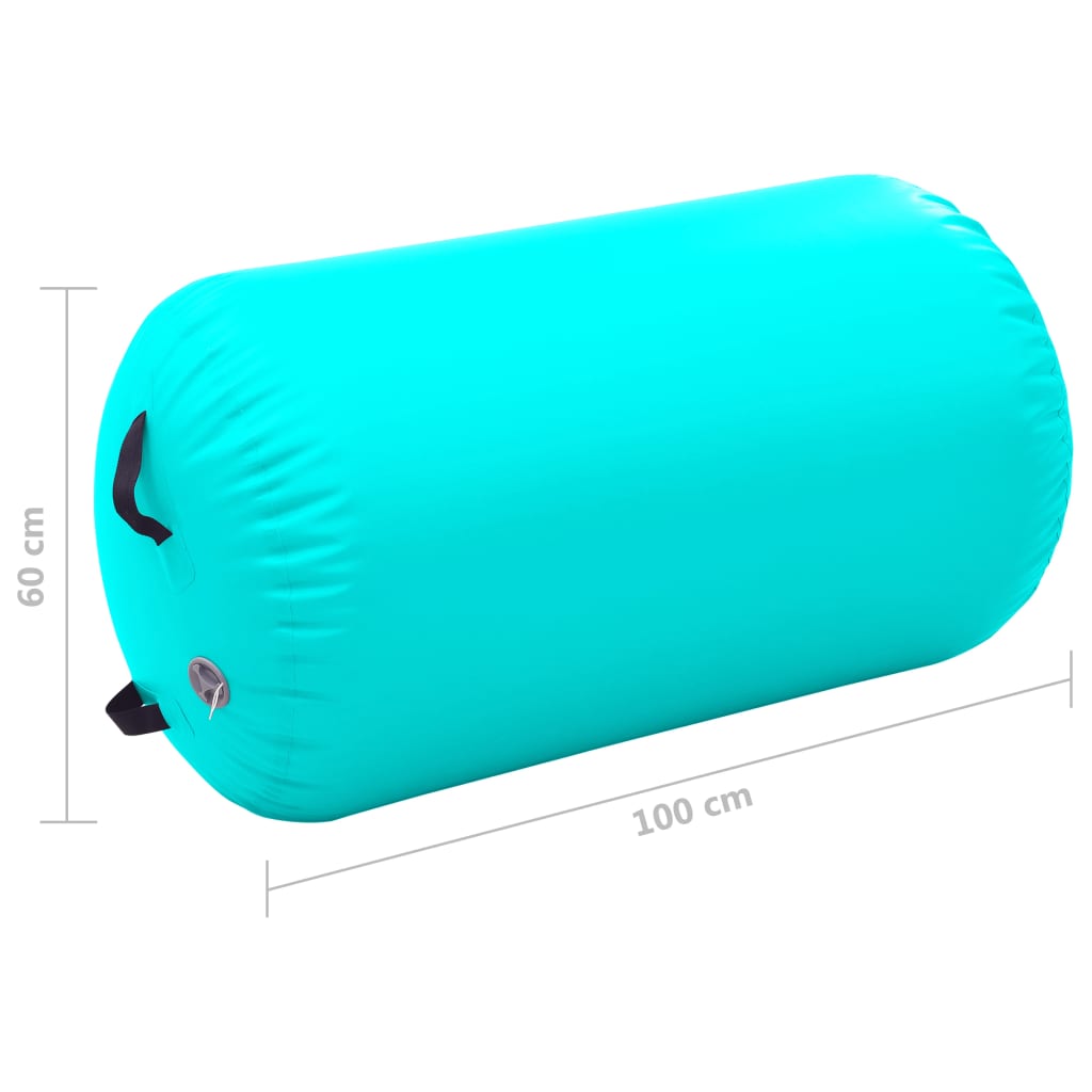 Gymnastiekrol Met Pomp Opblaasbaar Pvc 100 x 60 cm Groen