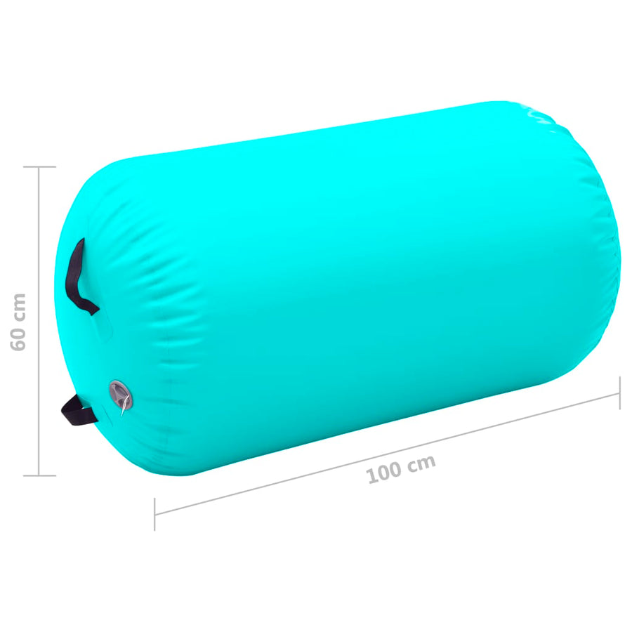 Gymnastiekrol Met Pomp Opblaasbaar Pvc 100 x 60 cm Groen