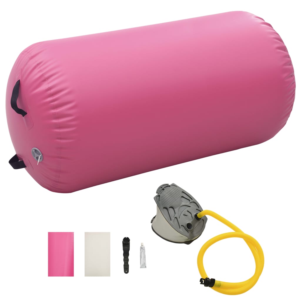 Gymnastiekrol Met Pomp Opblaasbaar Pvc 120 x 75 cm Roze