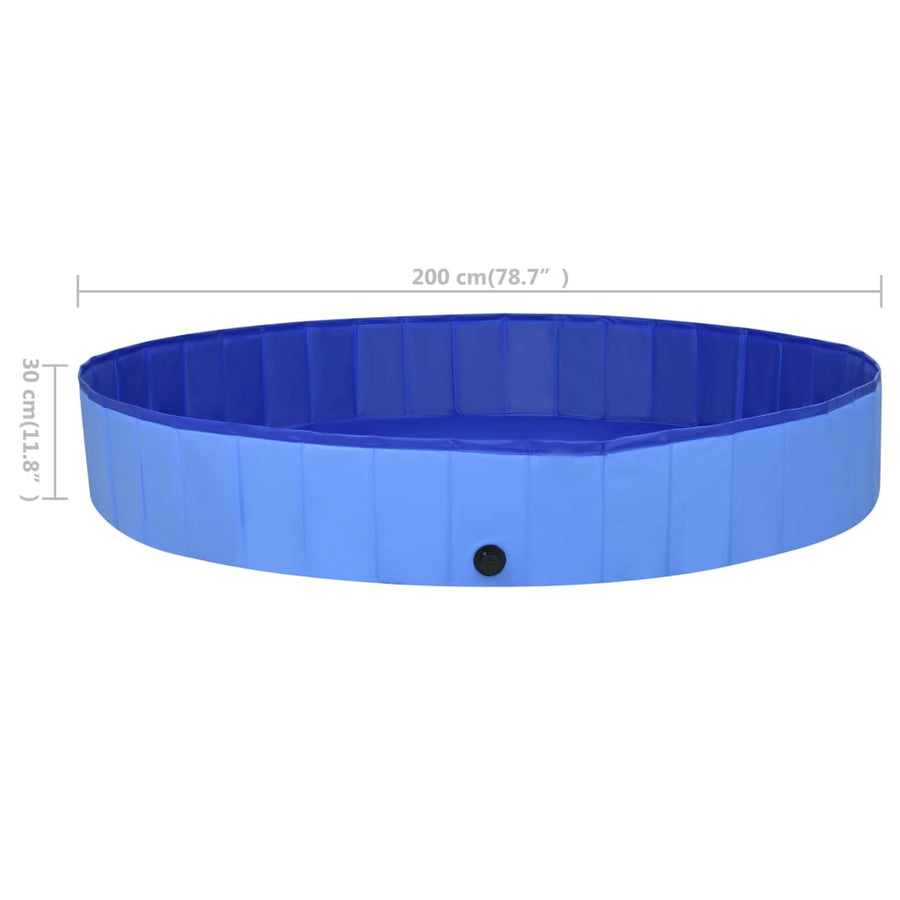 Hondenzwembad inklapbaar 200x30 cm PVC blauw 200 x 30 cm Blauw
