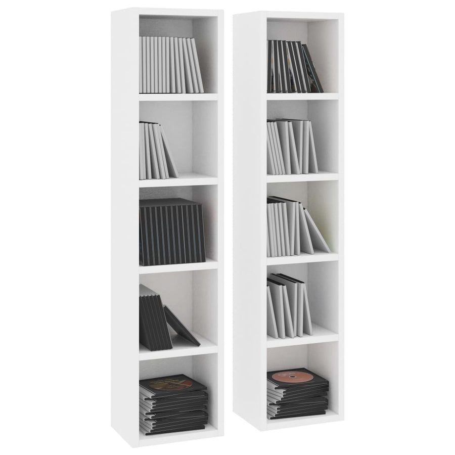 Cd-Kasten 1X16X93,5 Bewerkt Hout Wit