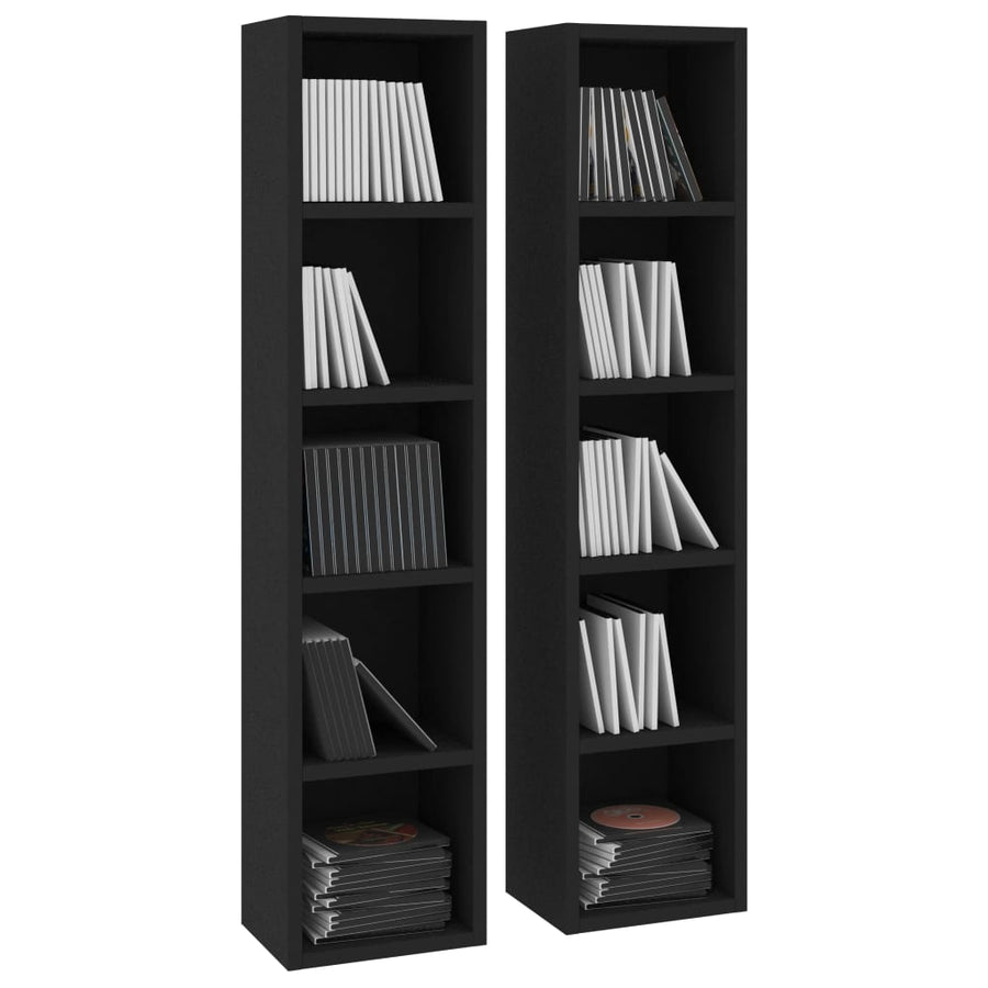 Cd-Kasten 1X16X93,5 Spaanplaat Zwart