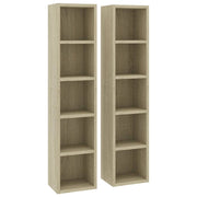 Cd-kasten 2 st 21x16x93,5 cm spaanplaat sonoma eiken