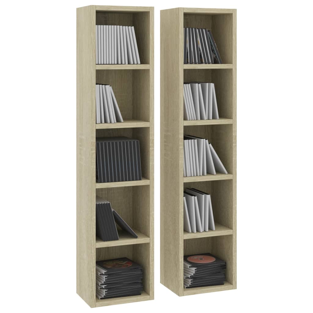 Cd-Kasten 1X16X93,5 Spaanplaat Kleurig Sonoma eiken