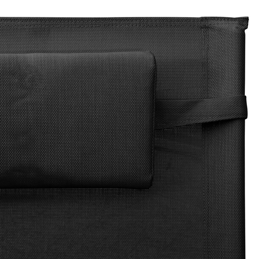 Ligbedden 2 st textileen zwart en grijs