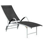 Sun lounger textilene and aluminum black