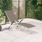Ligbed textileen aluminium taupe 170-193x60.5x51-96 cm