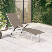 Ligbed textileen aluminium taupe 170-193x60.5x51-96 cm