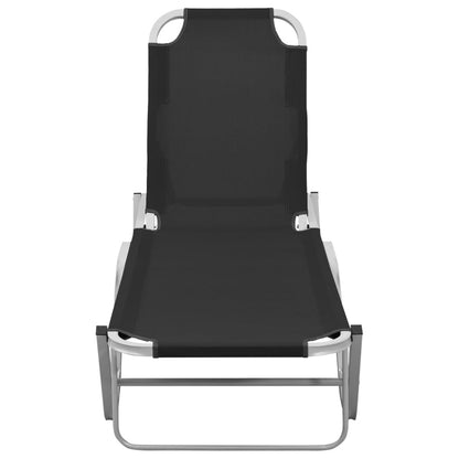 Ligbed Aluminium En Textileen Zwart