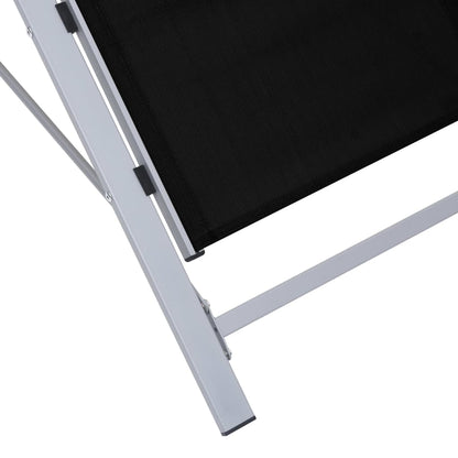 Ligbed Textileen En Aluminium Zwart